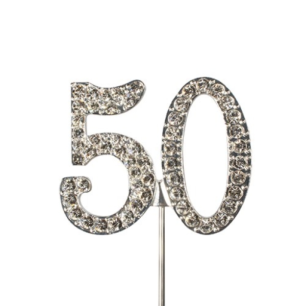 Diamante Number Pic Silver - 50